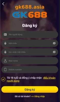 Đăng Ký Tài Khoản Tại GK688